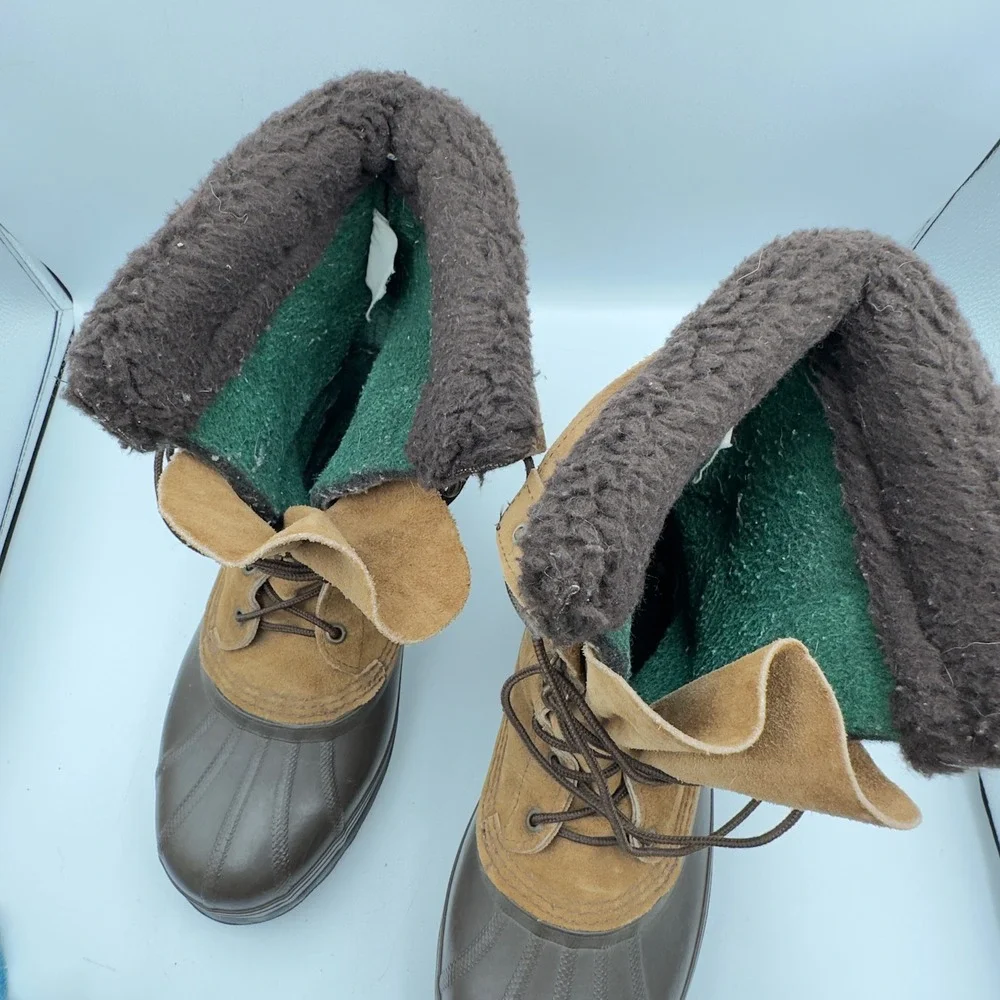Sorel Kaufman Canada Winter Boots Brown Suede Duck Boots Vintage 9 Snow Rugged
